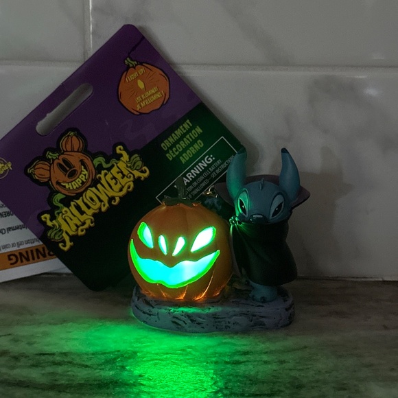 Disney Living Magic STITCH Vampire Light Up Halloween Sketchbook Ornament 2024